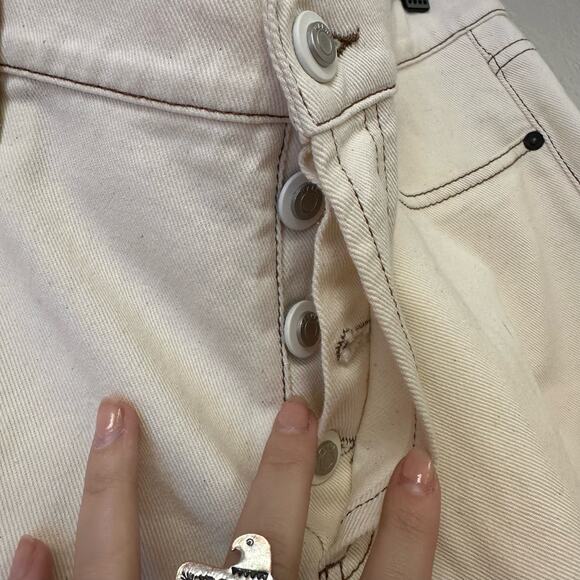 NWT MARNI Raw Cotton Drill White Size 29 Contrast Stitch Straight Leg Jeans - Picture 4 of 12